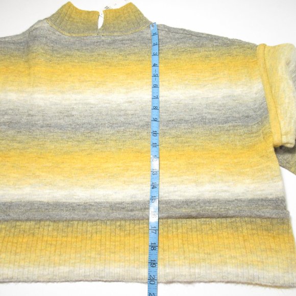 Anthropologie Pilcro Cropped Mock-Neck Sweater - Yellow Gray Ombre - XL - Picture 6 of 12